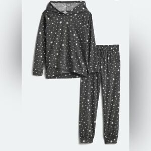 Crown of Hearts Starry Night Kids Hoodie Lounge Pajama Set